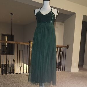 SHEIN Green Sparkle Sequence Dress